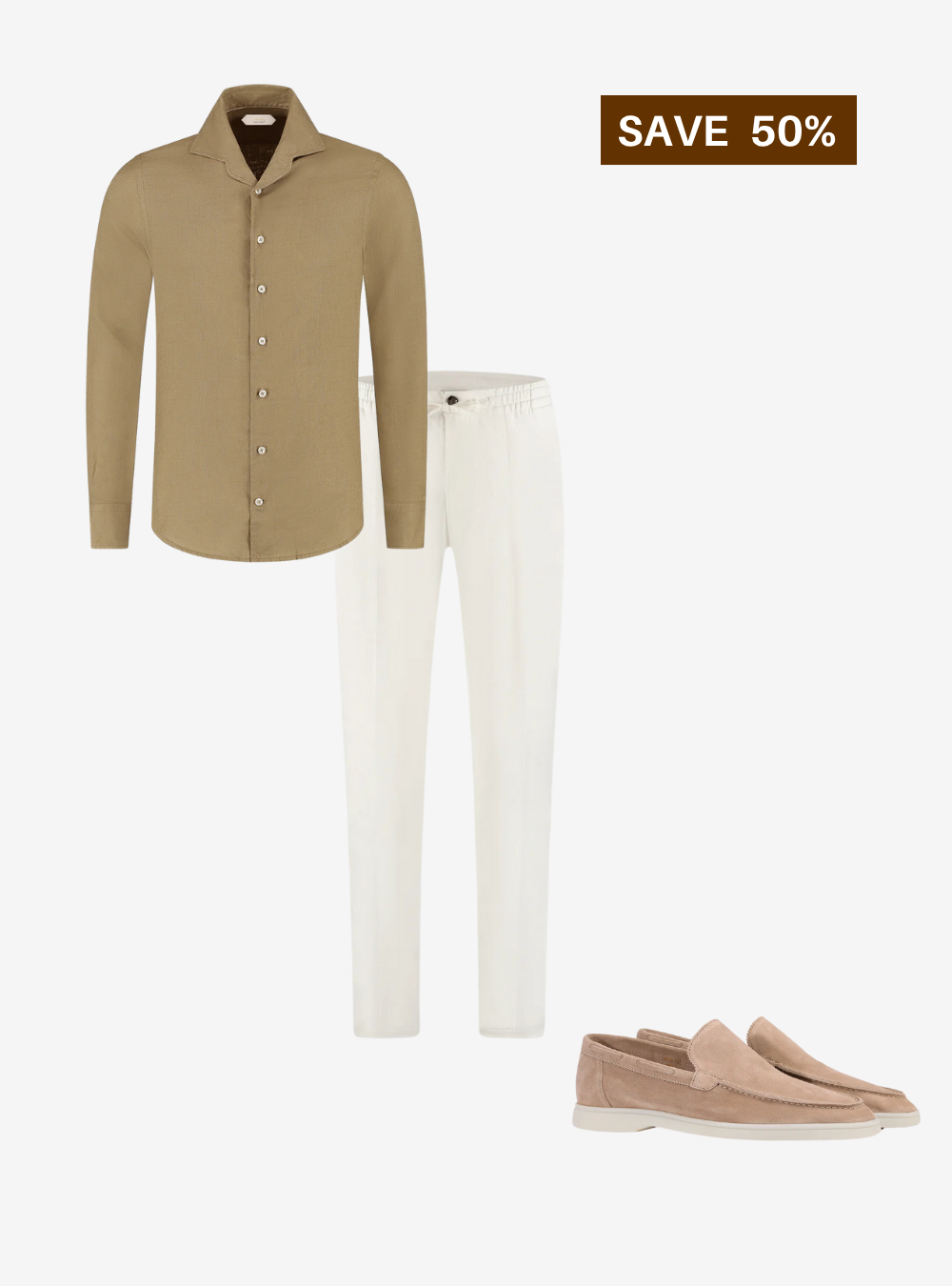 Old Money Official – Desert beige Shirt Combo - 3 Pieces