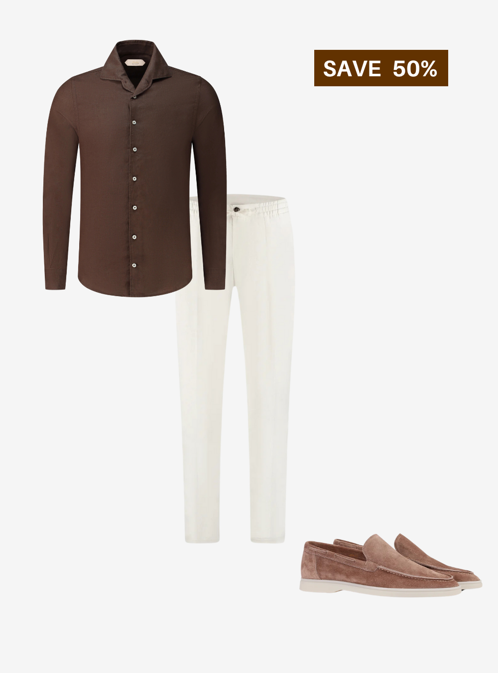 Old Money Official – Brown Shirt Combo - 3 Pieces